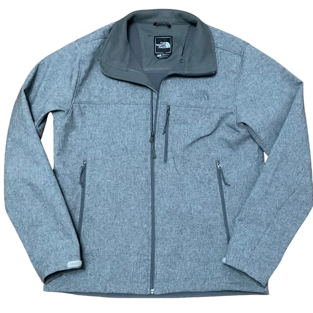 The North Face Apex windwall Softshell Jacket Mens Medium Grey Heather C757 T183